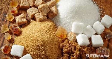 الفرق بين السكر البني والأبيض